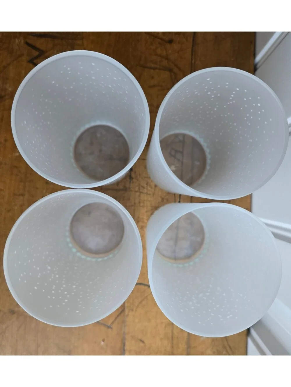 VTG Towle Katja Sweden Frosted Christmas Tree Tumblers Set 4 Tall Colorforms